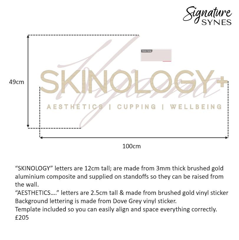 Custom Order - SKINOLOGY+ - 100cm wide - brushed gold / brushed gold vinyl / dove grey vinyl