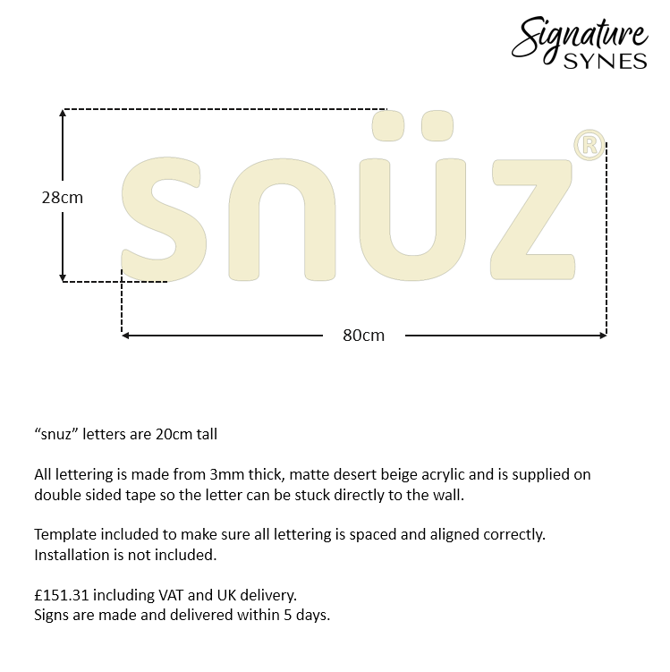 Custom Order - little green sheep / snuz - matte desert beige - SIGN PACKAGE