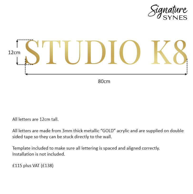 Custom Order - STUDIO K8 - metallic "GOLD" - 80cm wide - Double Sided Tape