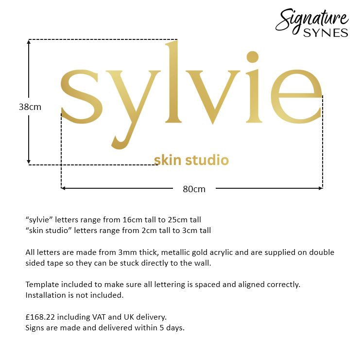 Custom Order - sylvie - "metallic gold" - 80cm wide - Double Sided Tape