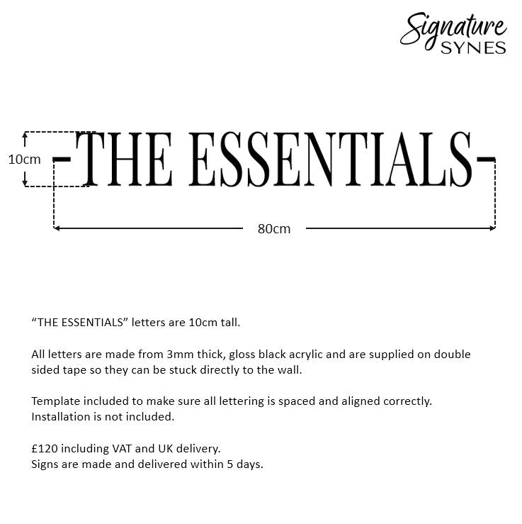 Custom Order - THE ESSENTIALS - Gloss black - 80cm wide - Double Sided Tape
