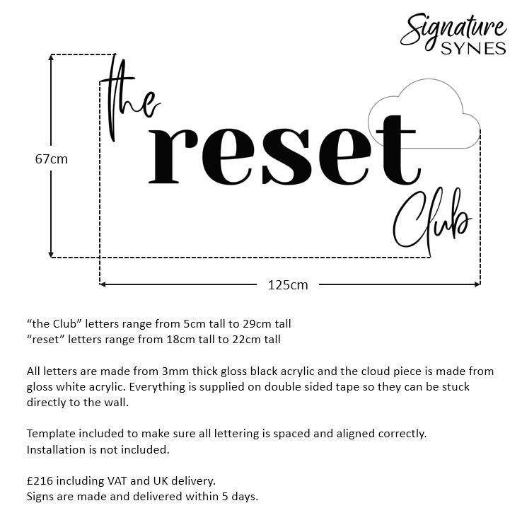 Custom Order - reset by P - gloss black + gloss white - 100cm wide + 125cm wide - Double Sided Tape