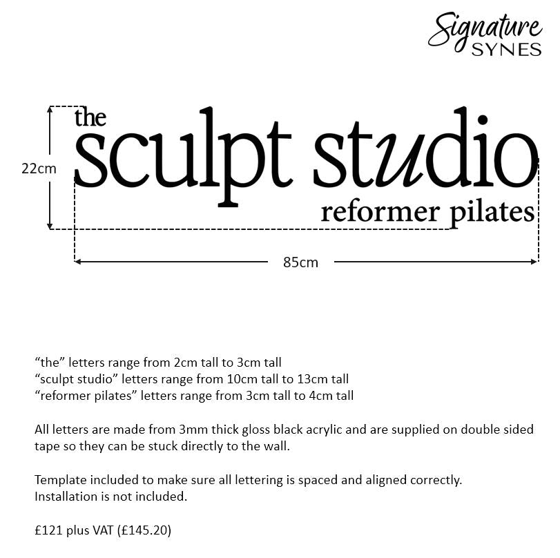Custom Order - the sculpt studio - gloss black - 85cm wide - Double Sided Tape