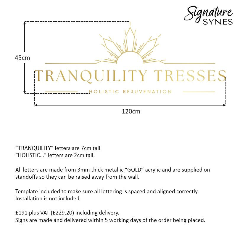 Custom Order - TRANQUILITY TRESSES - metallic "GOLD" - 120cm wide - Double Sided Tape